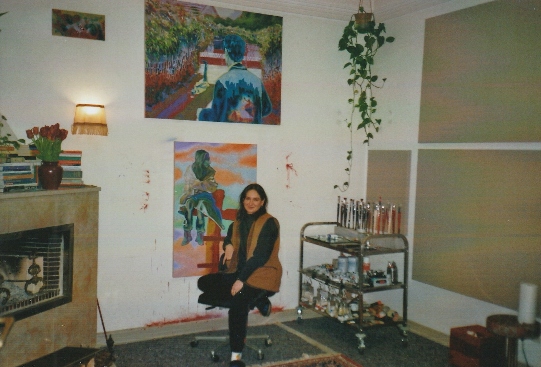 Negra Bernhard , Winter 2023, in her studio photographed by Moritz Bernhard 